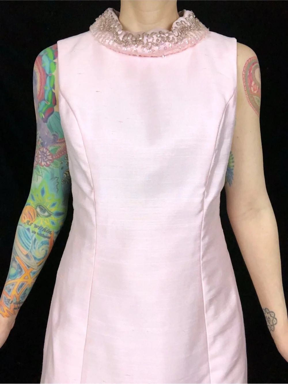 Vintage 1960s Light Pink Cotton Wool Blend Matching Two Piece Dress Coat Set